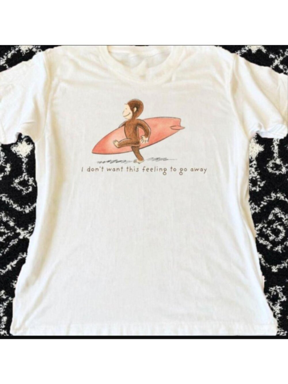 Curious George Surfing white cotton tee